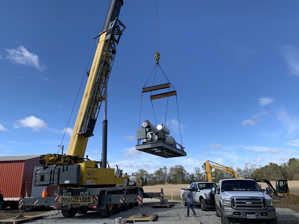 Hazen Services HS ES Setting Equipment At MRU Site Homer Ohio